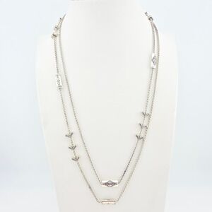 New! BRIGHTON Marrakesh Long Necklace Moroccan Etched Scroll Silver Plate 40"